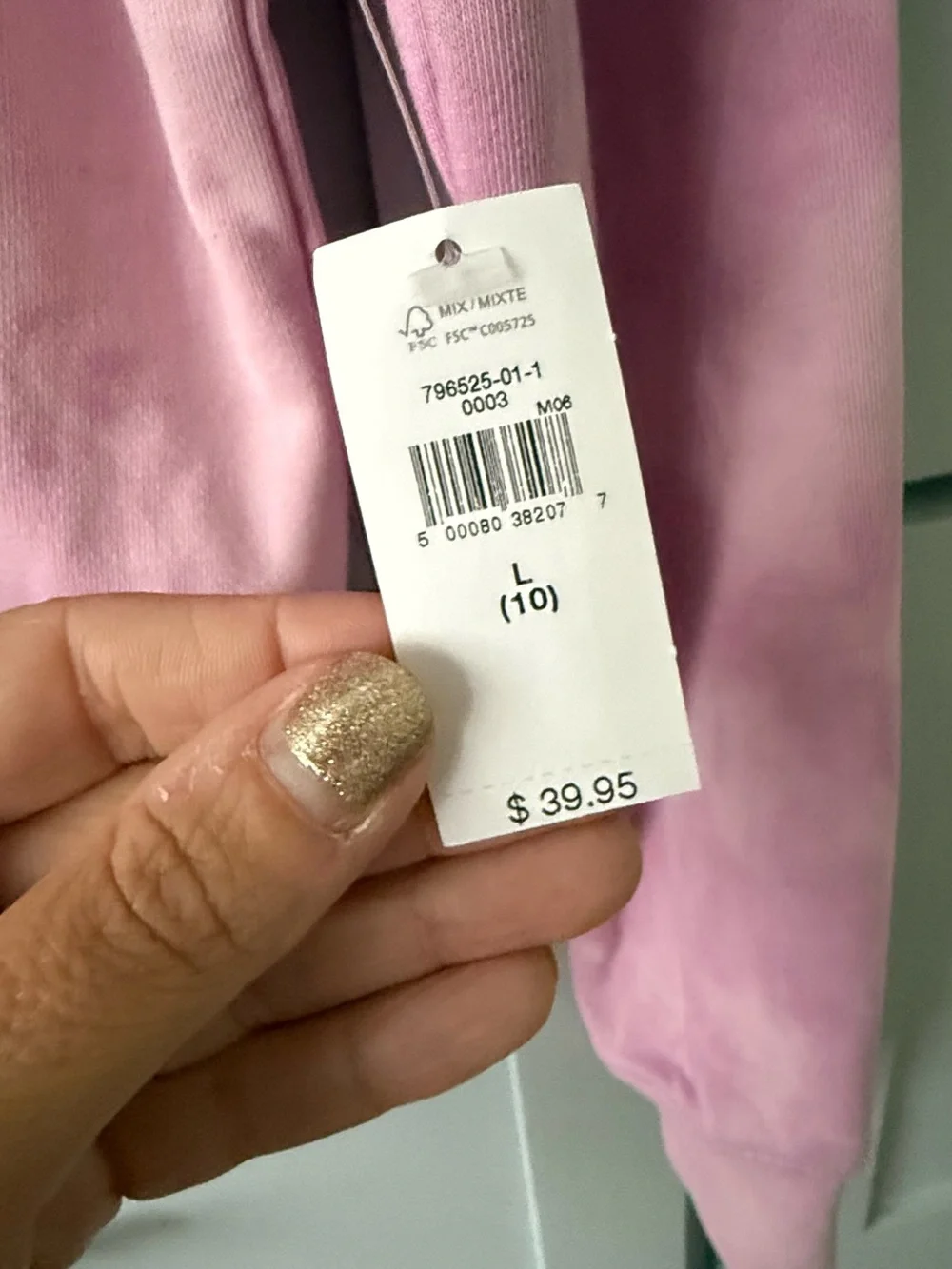 GAP Pink Tie-Dye Crew Sweatshirt